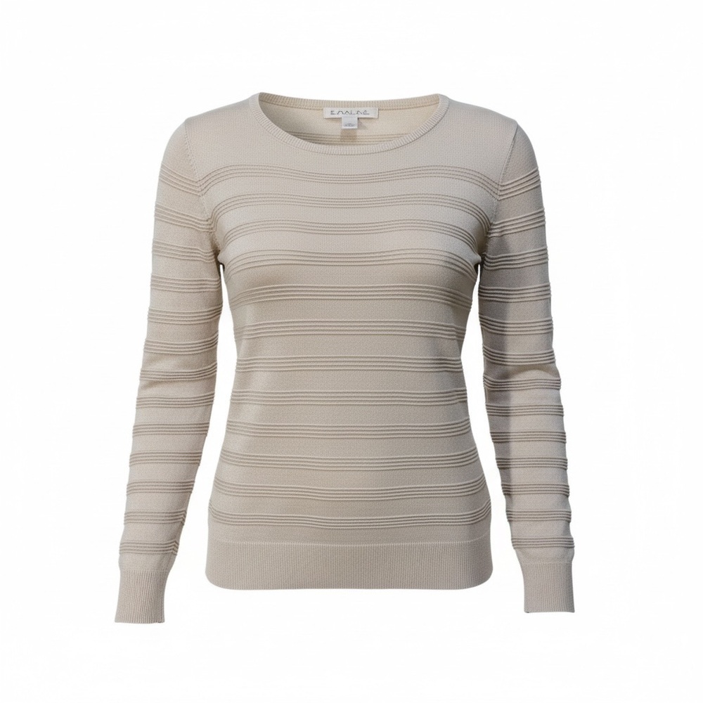 Emaline Striped Pullover Sweater Women's Large Long Sleeve